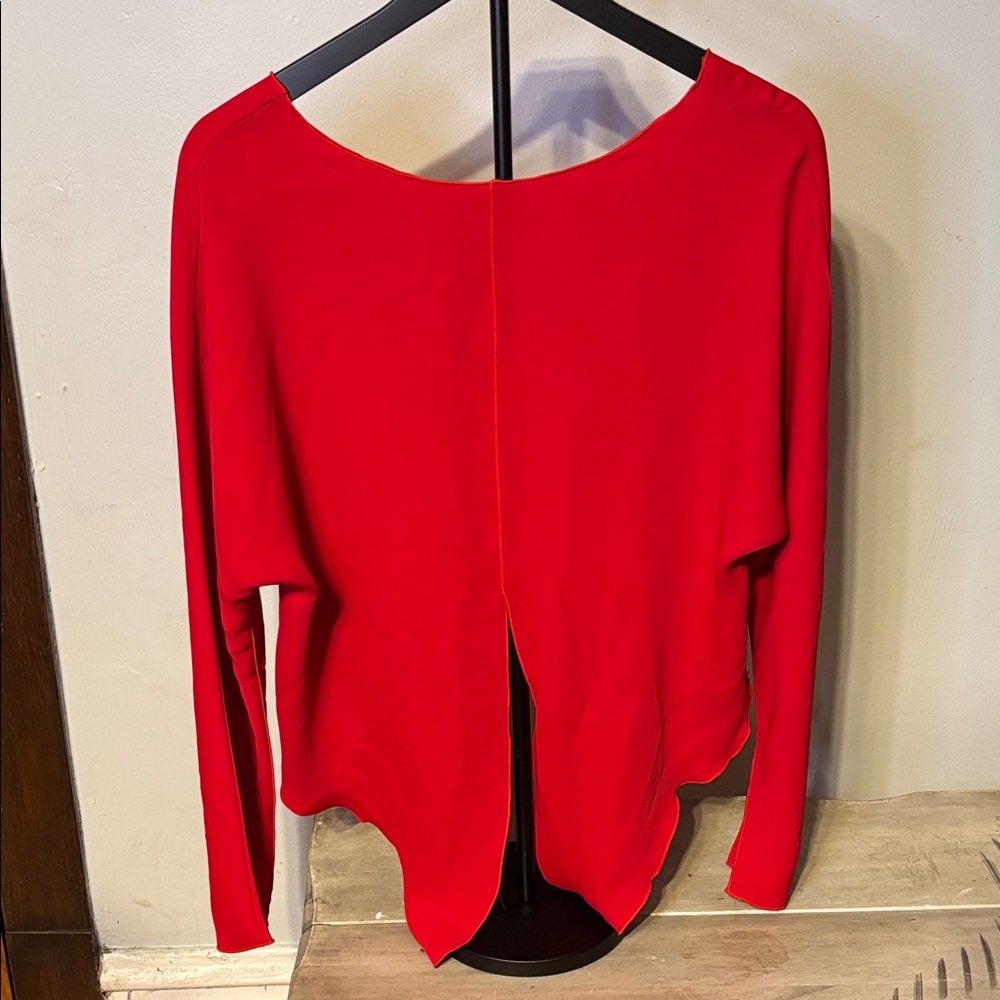 Babaton Vibrant Red Long Sleeve Blouse